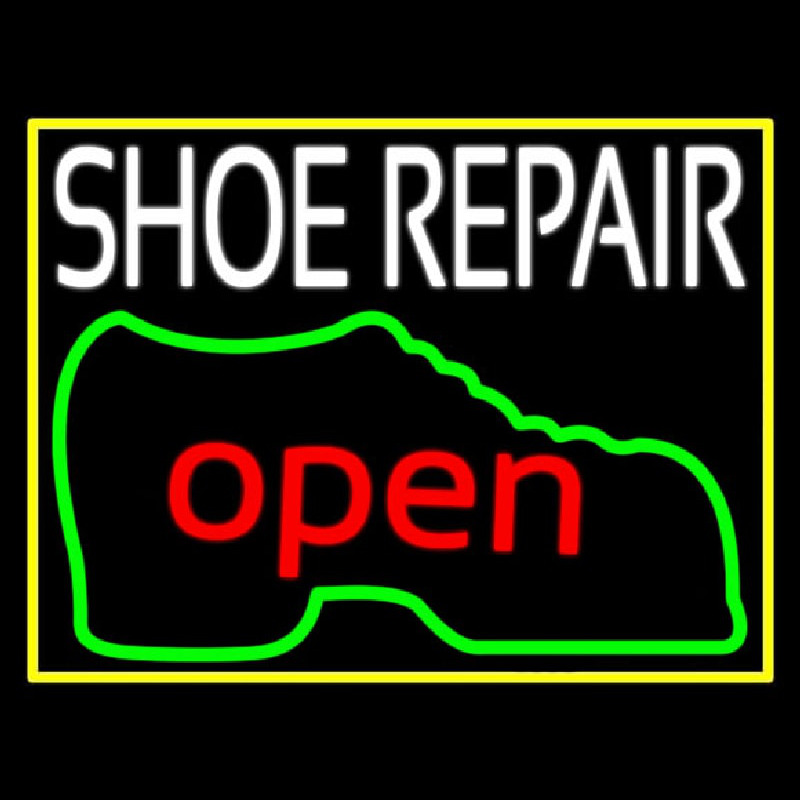 White Shoe Repair Open Neonkyltti