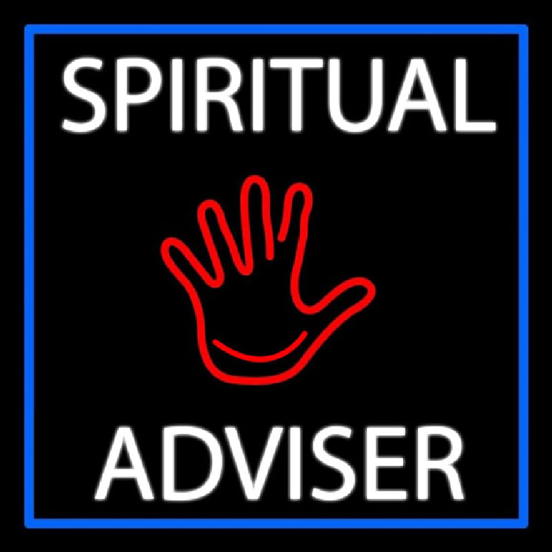 White Spiritual Advisor With Red Palm Neonkyltti