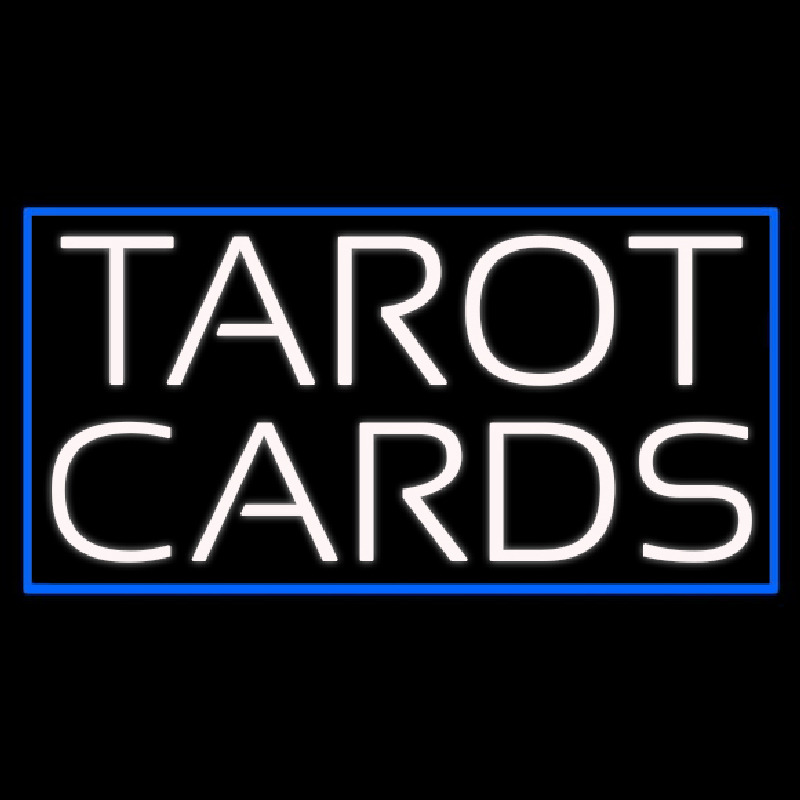 White Tarot Cards Blue Border Neonkyltti