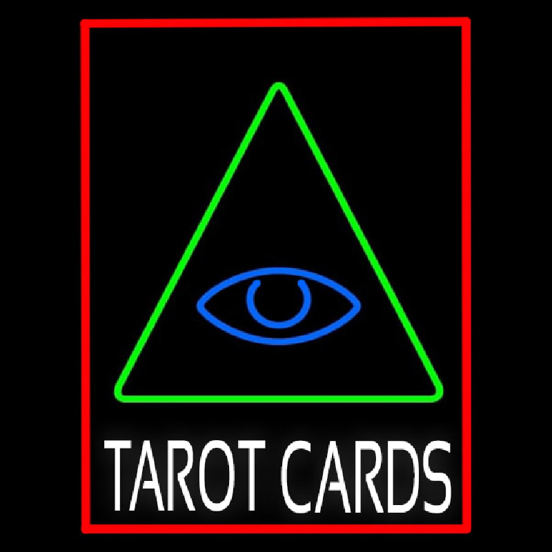 White Tarot Cards Logo And Red Border Neonkyltti