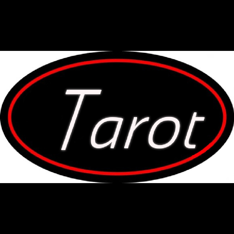 White Tarot Red Border Neonkyltti