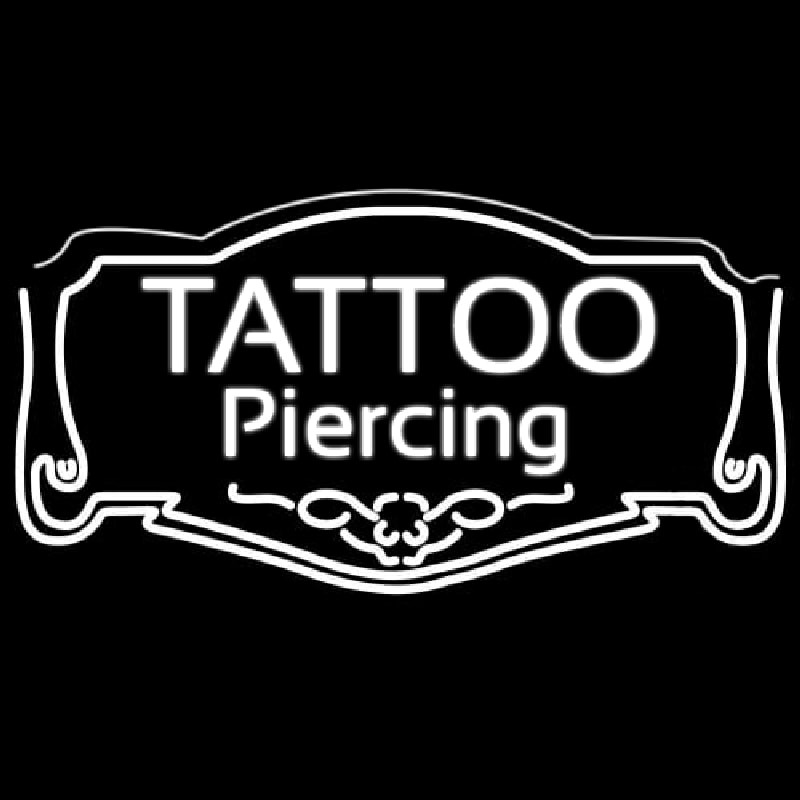 White Tattoo Piercing Neonkyltti