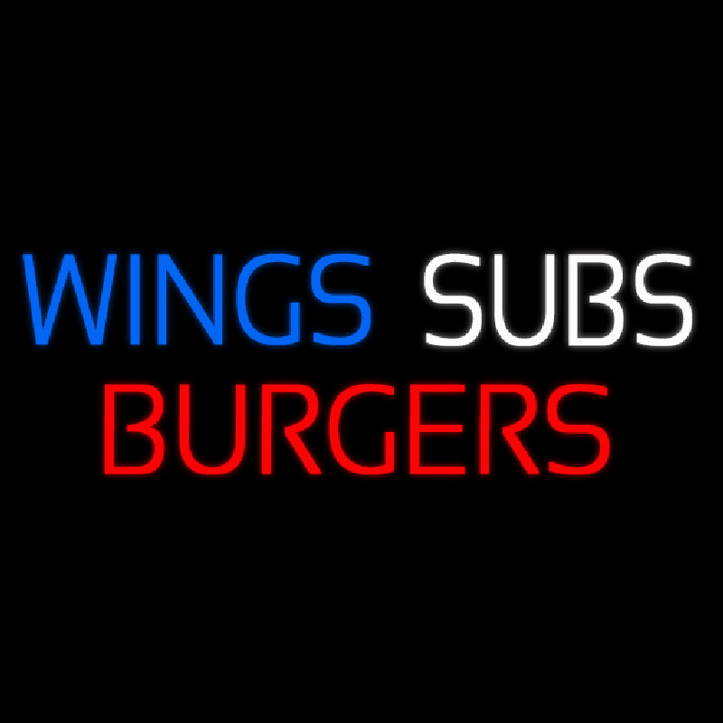 Wings Subs Burgers Neonkyltti