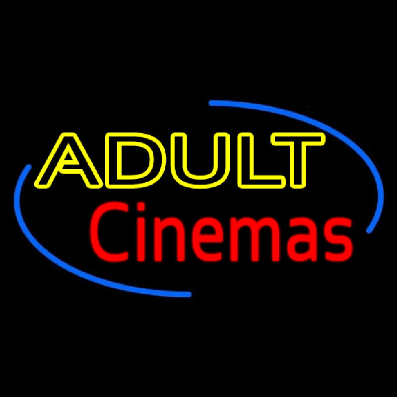 Yellow Adult Red Cinemas Neonkyltti