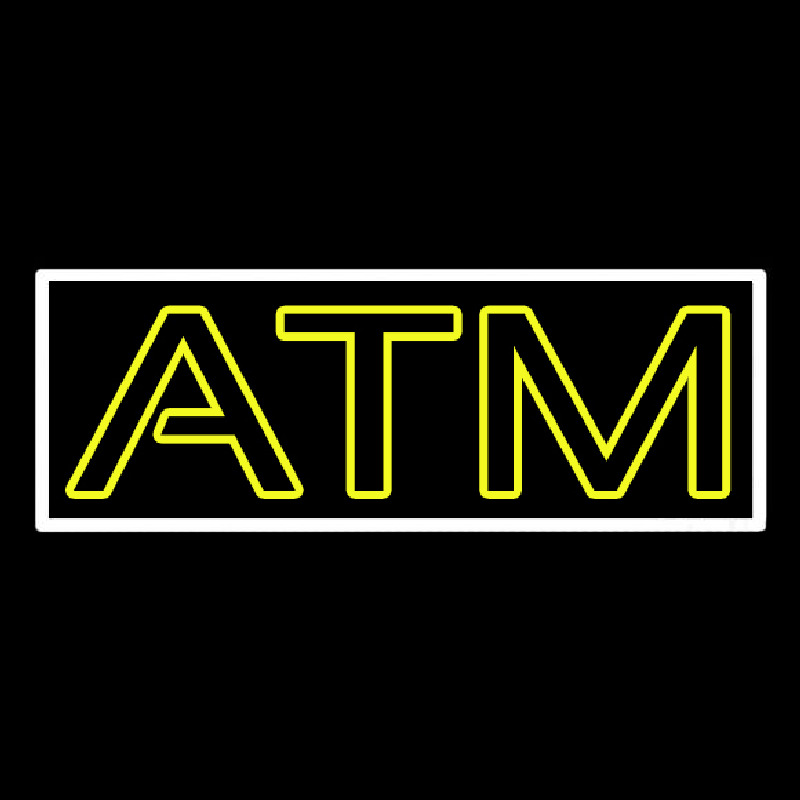 Yellow Atm White Border Neonkyltti