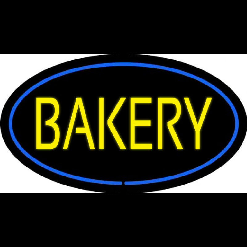 Yellow Bakery Oval Blue Neonkyltti