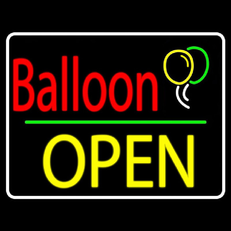 Yellow Block Open Balloon Neonkyltti
