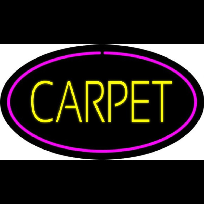 Yellow Carpet Oval Pink Border Neonkyltti