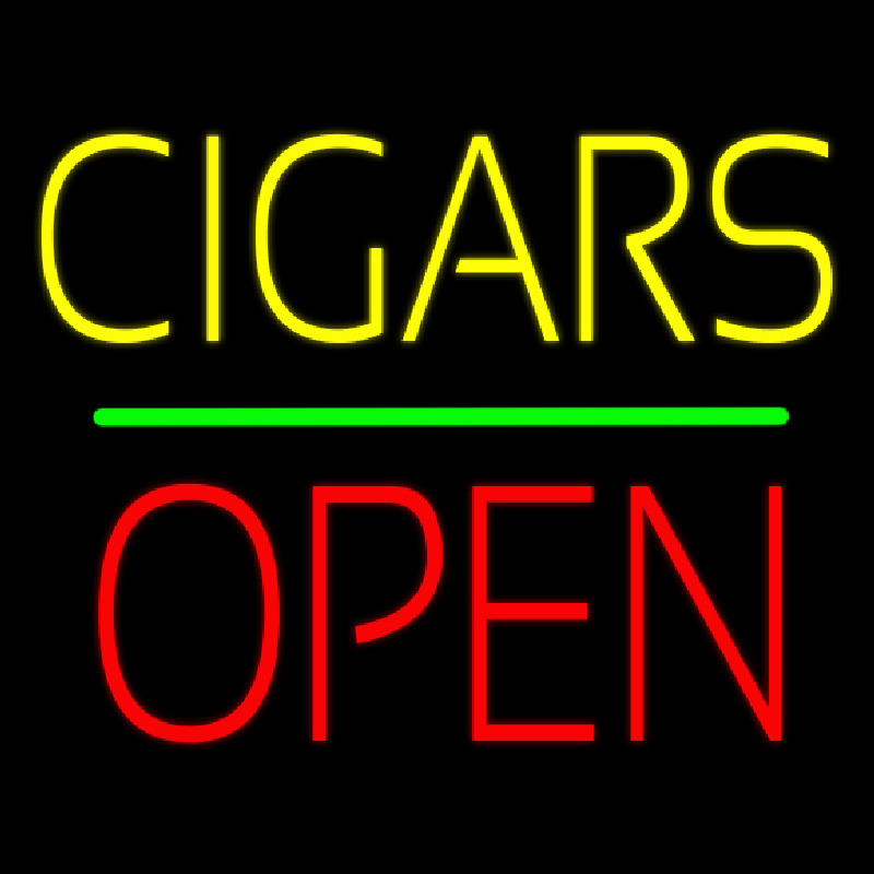 Yellow Cigars Red Block Open Green Line Neonkyltti