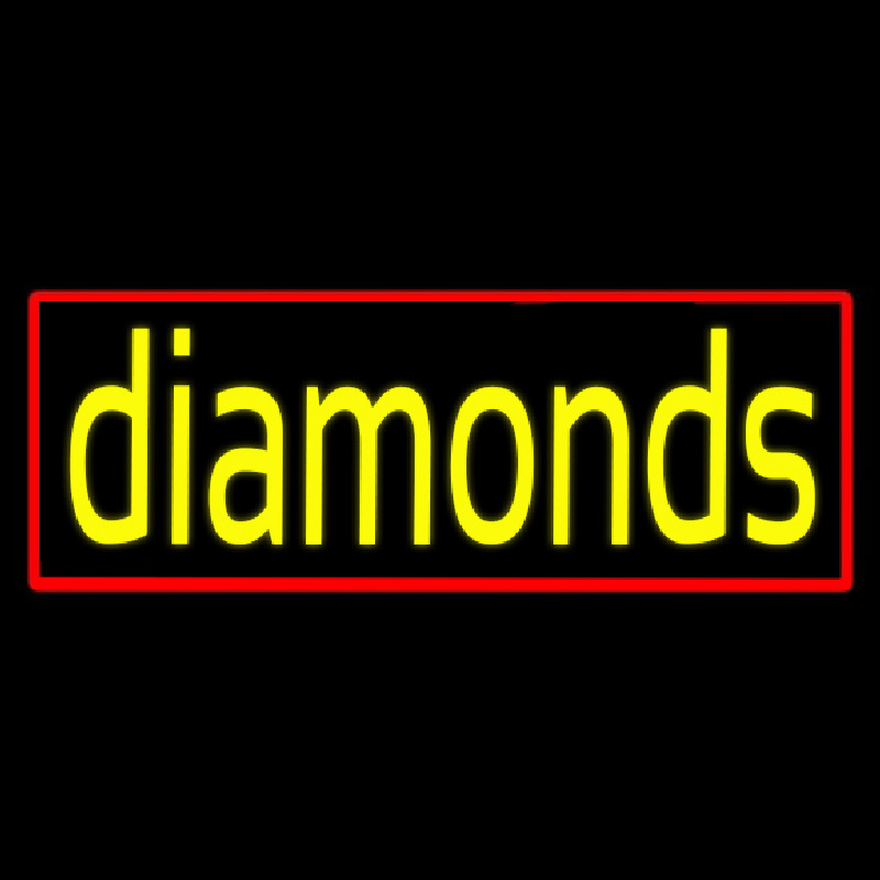 Yellow Diamond Red Border Neonkyltti