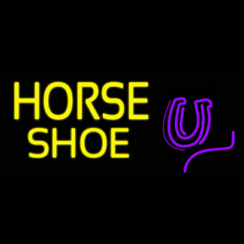 Yellow Horse Shoe Neonkyltti