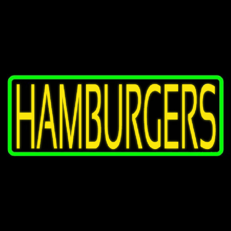 Yellow Humburgers Block Green Border Neonkyltti