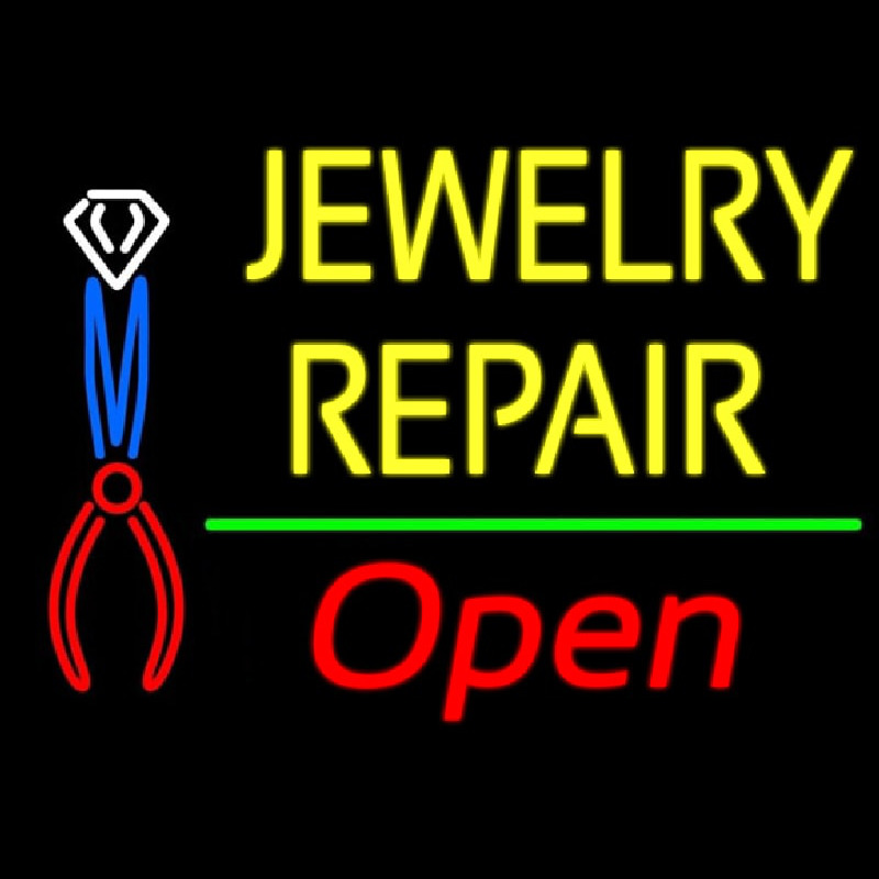 Yellow Jewelry Repair Red Open Block Neonkyltti