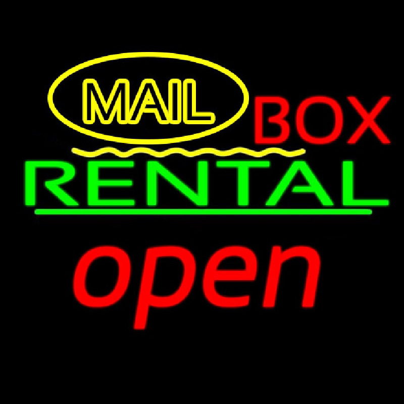 Yellow Mail Block Bo  Rental Open 3 Neonkyltti