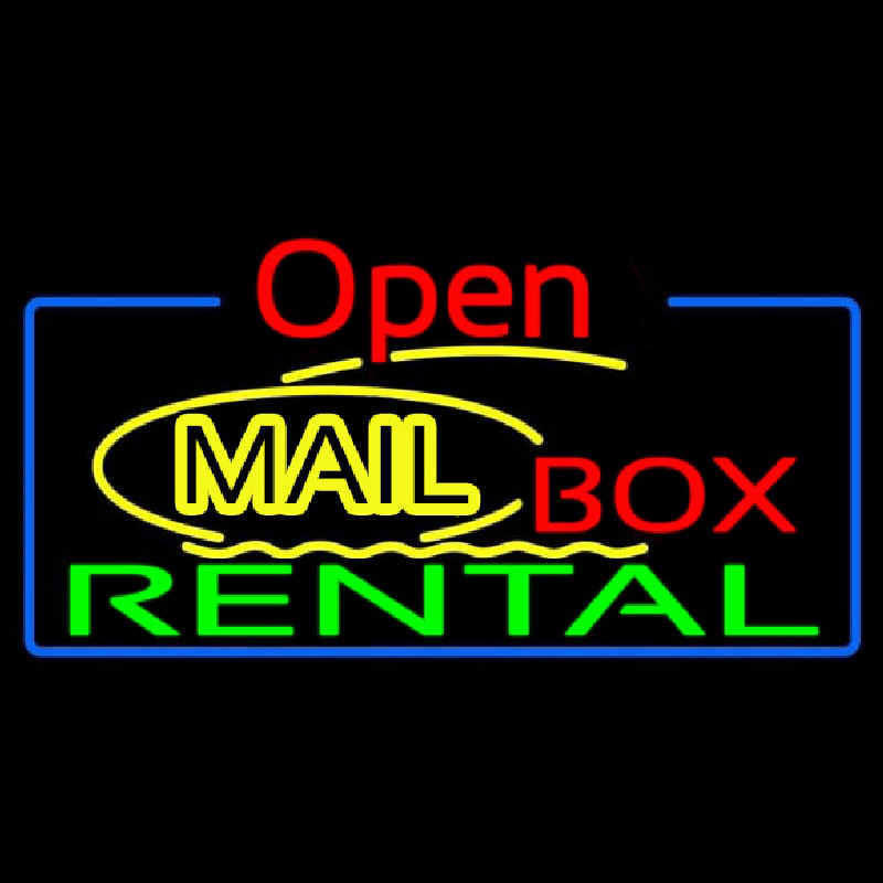Yellow Mail Block Bo  Rental Open 4 Neonkyltti