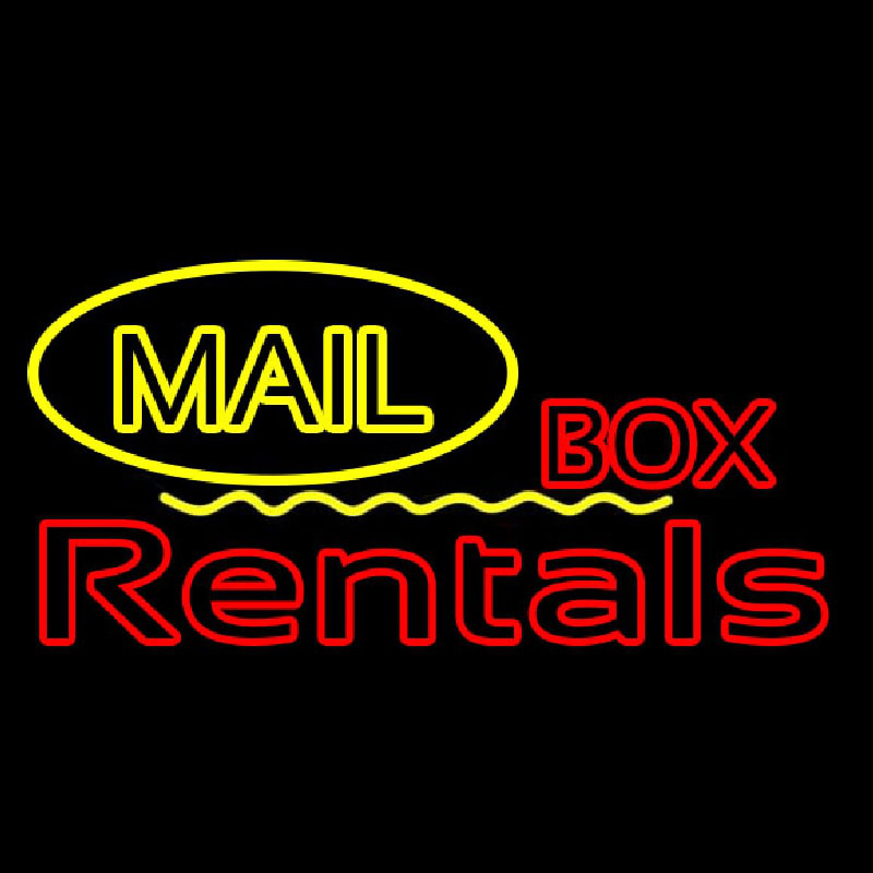 Yellow Mail Block Bo  Rentals Neonkyltti