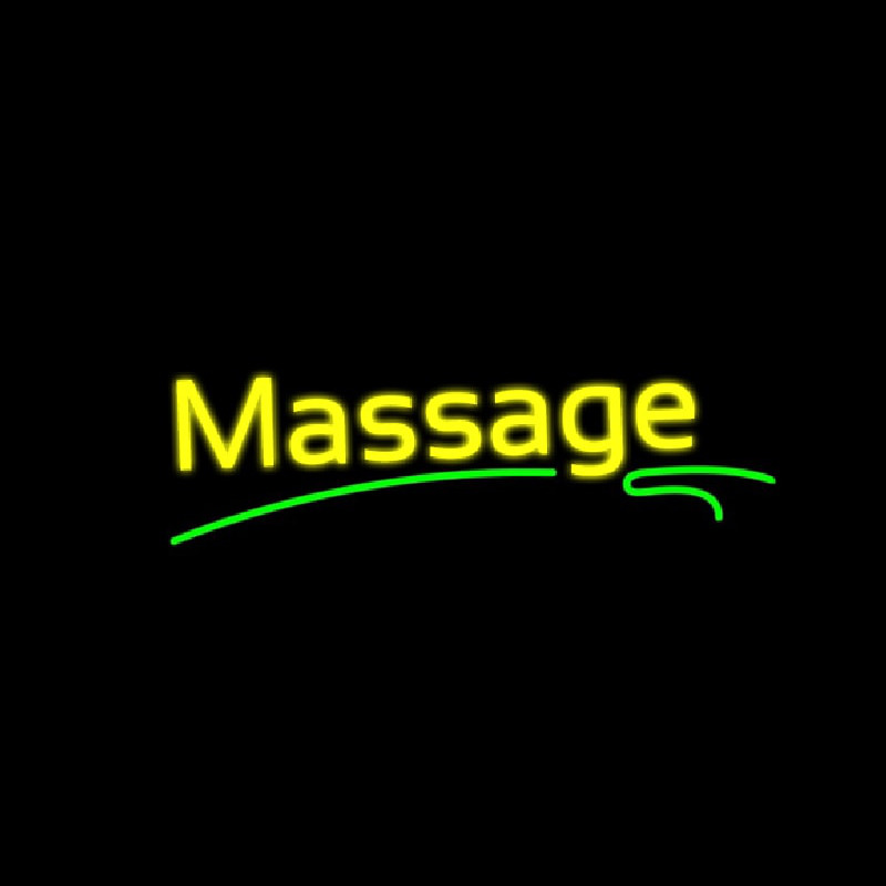 Yellow Massage Green Line Neonkyltti