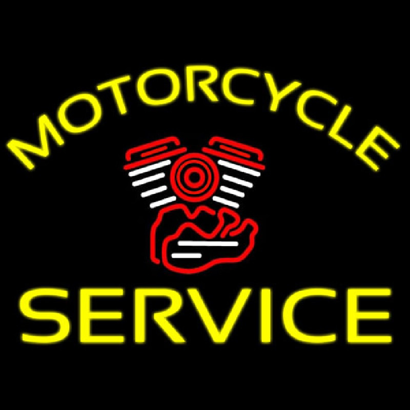 Yellow Motorcycle Service Neonkyltti