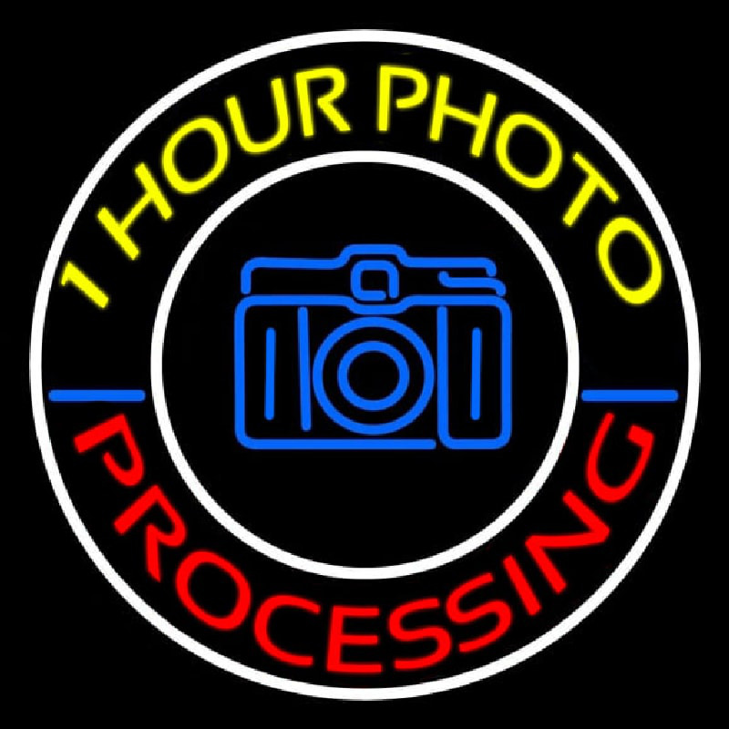 Yellow One Hour Photo Processing Neonkyltti