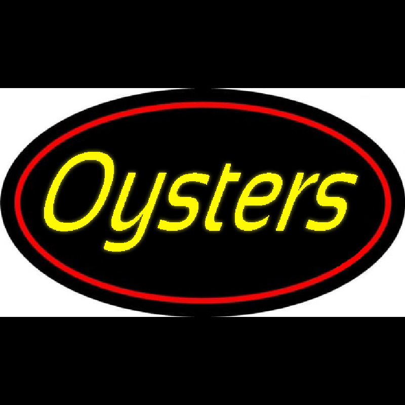 Yellow Oysters Red Oval Neonkyltti