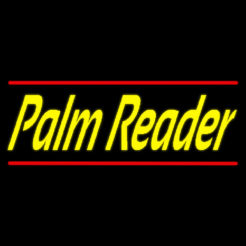 Yellow Palm Reader Red Line Neonkyltti