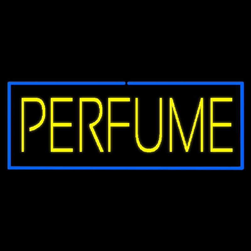 Yellow Perfume With Blue Border Neonkyltti