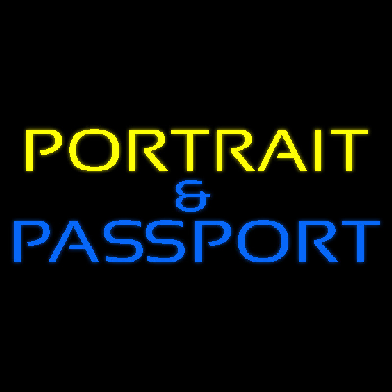 Yellow Portrait And Passport Neonkyltti