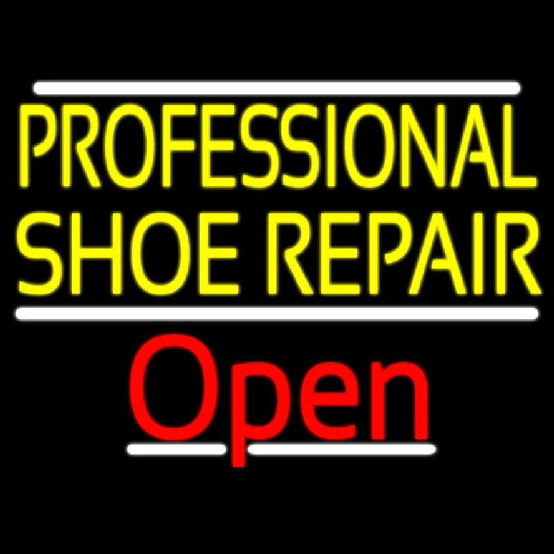 Yellow Professional Shoe Repair Open Neonkyltti
