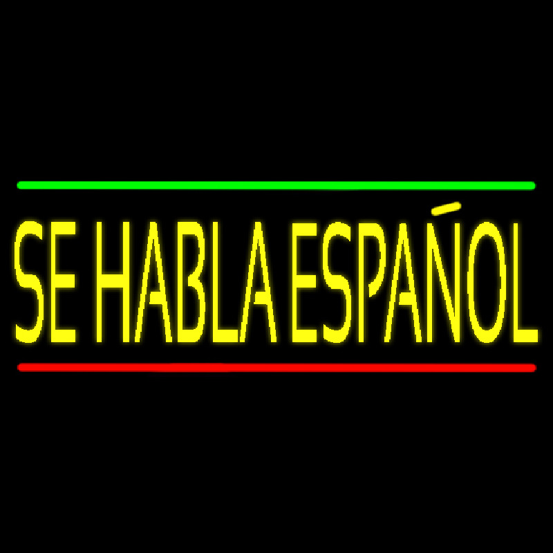 Yellow Se Habla Espanol Neonkyltti