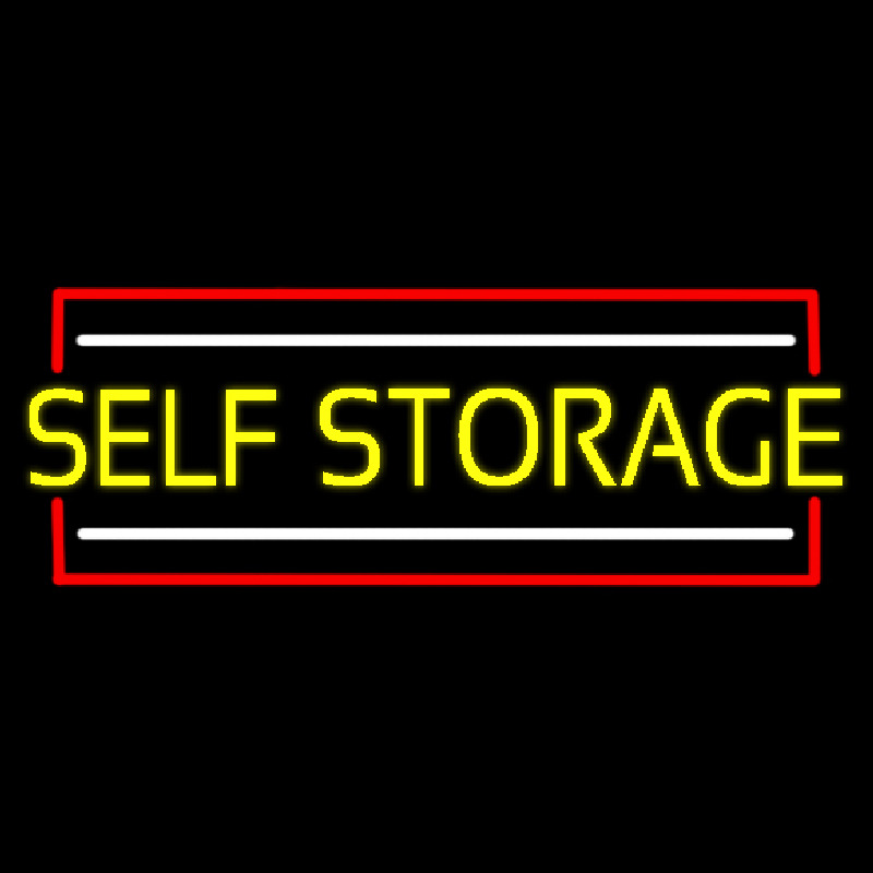 Yellow Self Storage Block With White Line Neonkyltti