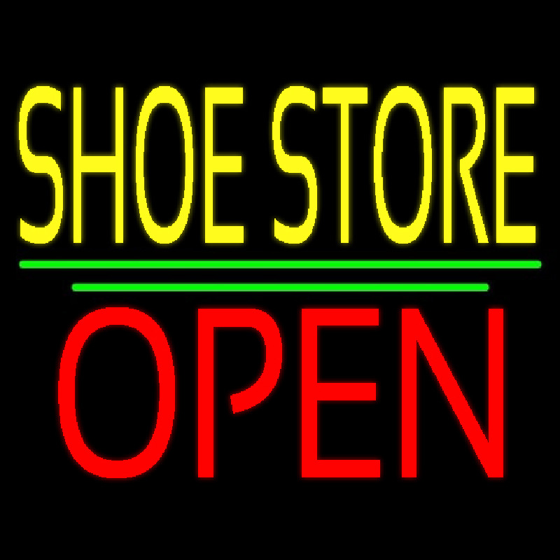 Yellow Shoe Store Open Neonkyltti