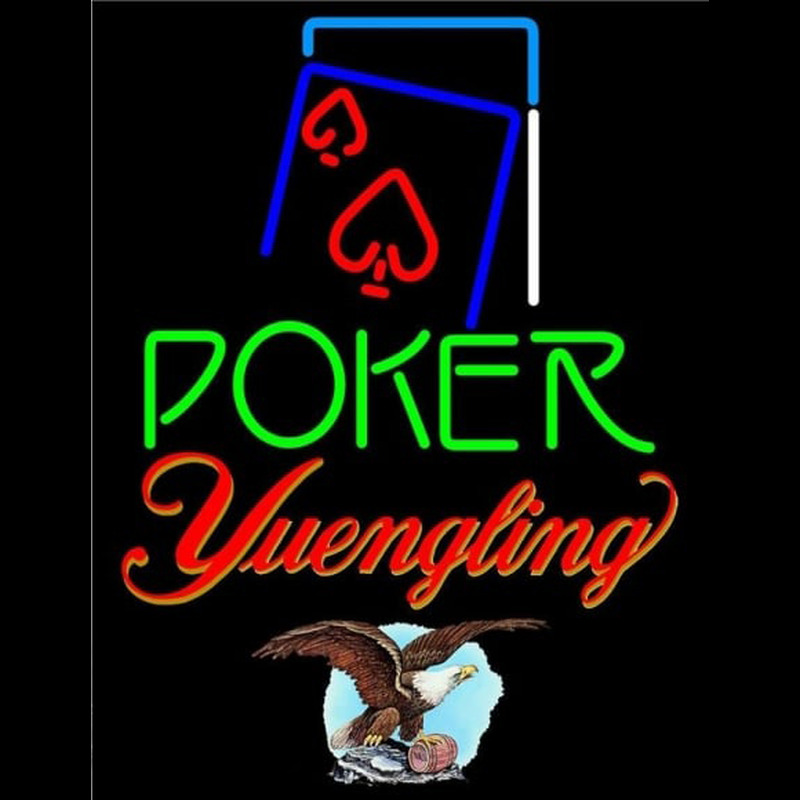 Yuengling Green Poker Red Heart Beer Sign Neonkyltti