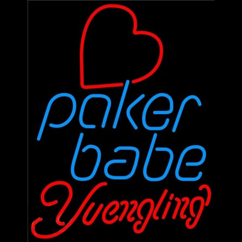 Yuengling Poker Girl Heart Babe Beer Sign Neonkyltti