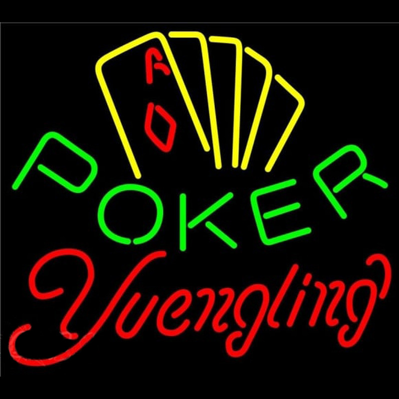 Yuengling Poker Yellow Beer Sign Neonkyltti