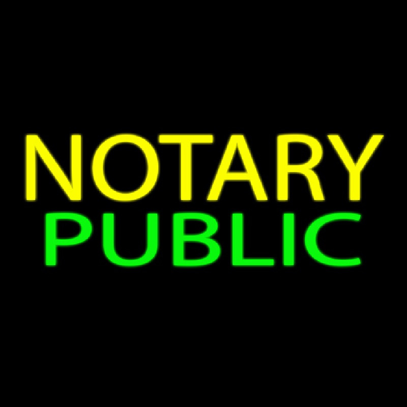 Yellow Notary Public Neonkyltti