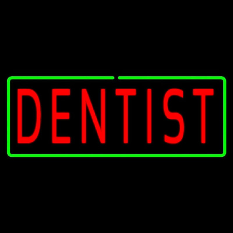 Red Dentist Green Border Neonkyltti