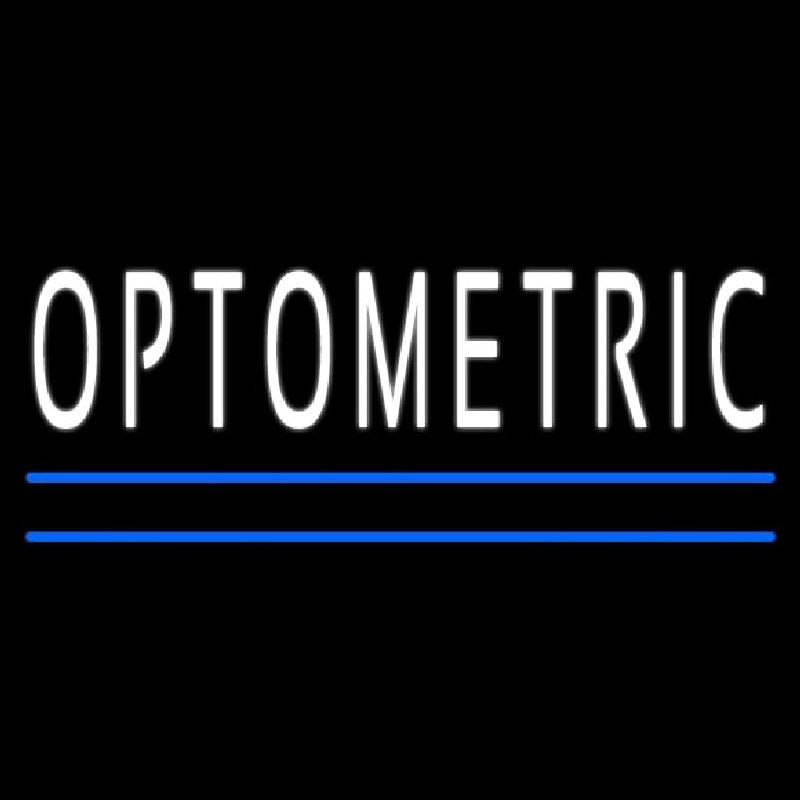 White Optometric Blue Lines Neonkyltti