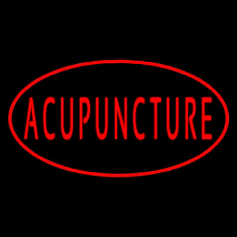 Acupuncture Oval Red Neonkyltti