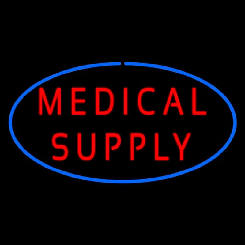 Red Medical Supply Oval Blue Neonkyltti