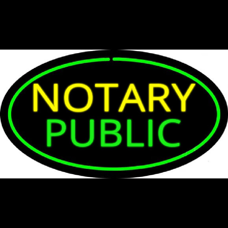 Oval Green Notary Public Neonkyltti