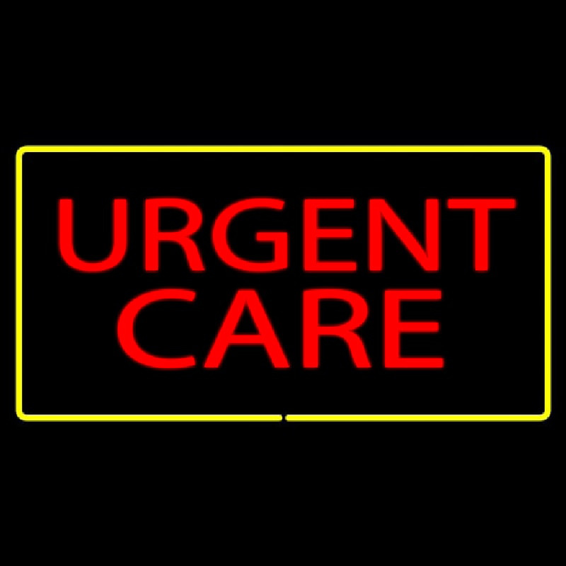 Red Urgent Care Yellow Border Neonkyltti