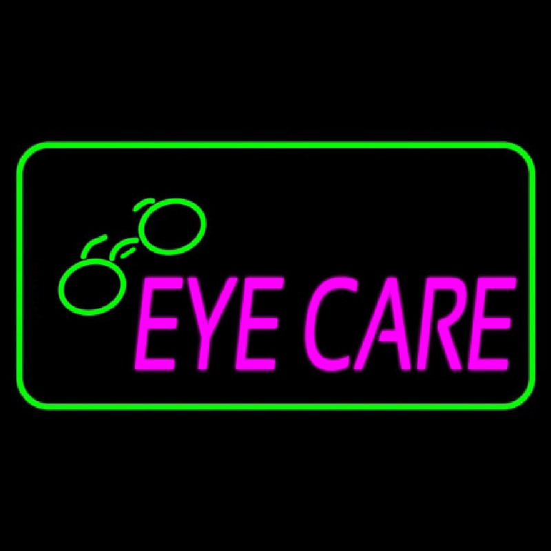 Pink Eye Care Logo Green Border Neonkyltti