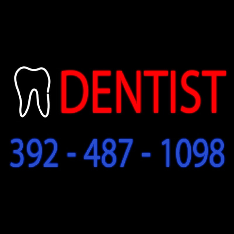 Red Dentist With Phone Number Neonkyltti