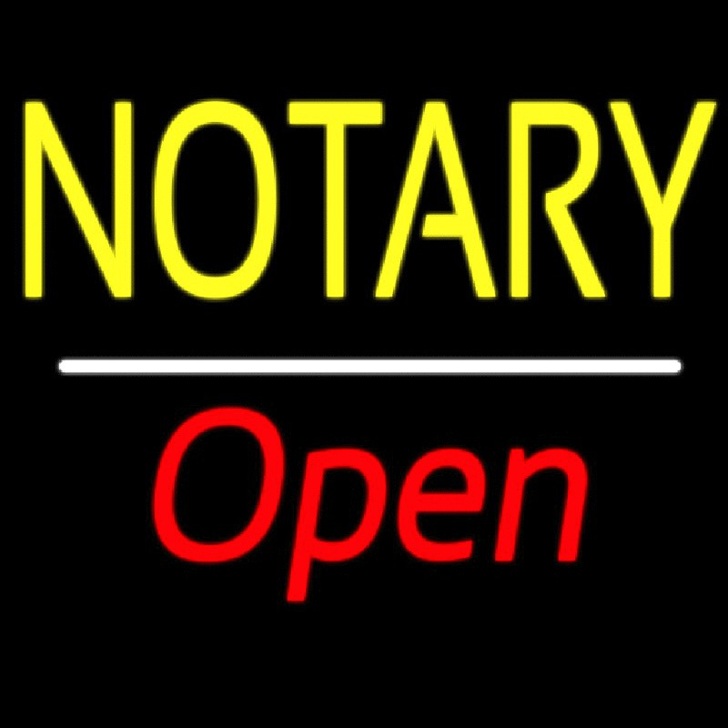 Notary Open White Line Neonkyltti