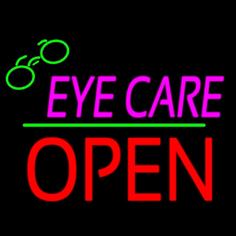 Pink Eye Care Logo Block Open Green Line Neonkyltti