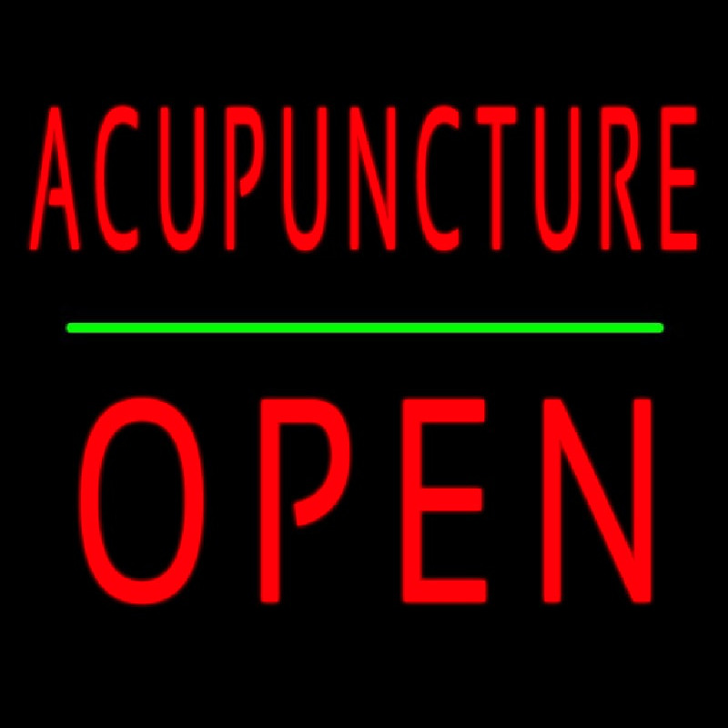 Acupuncture Block Open Green Line Neonkyltti