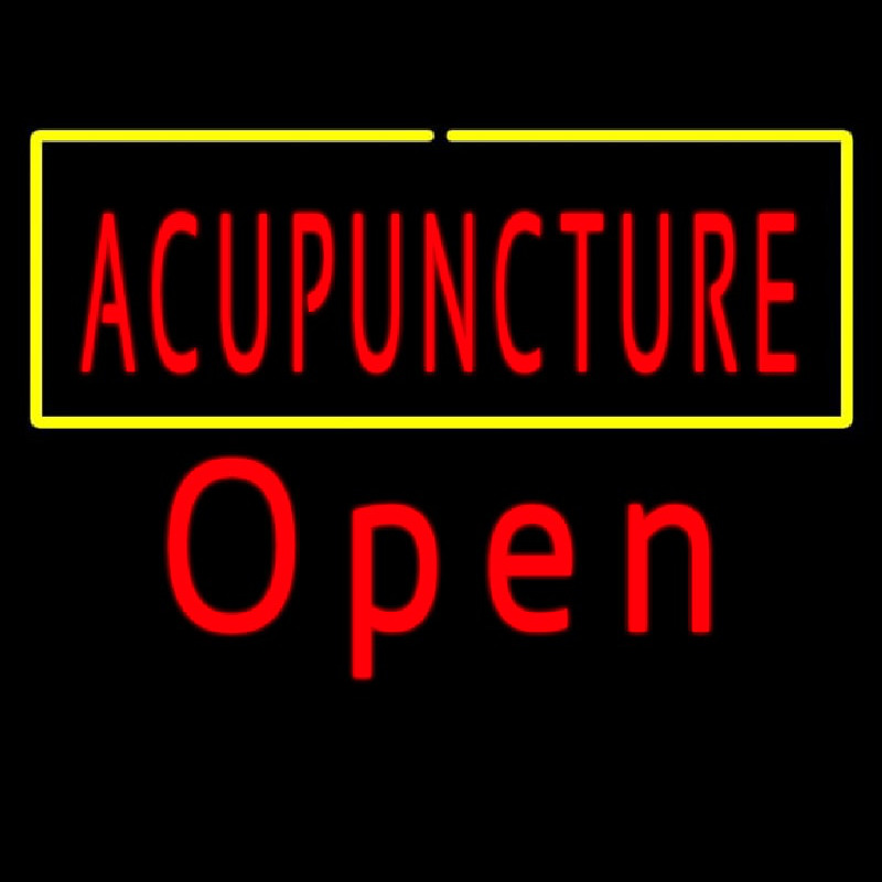 Red Acupuncture Yellow Border Open Neonkyltti