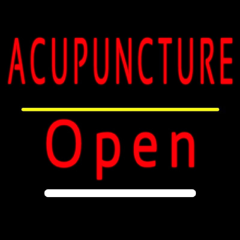 Red Acupuncture Open Yellow Line Neonkyltti