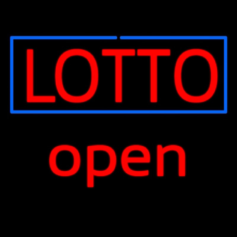 Red Lotto Blue Border Open Neonkyltti