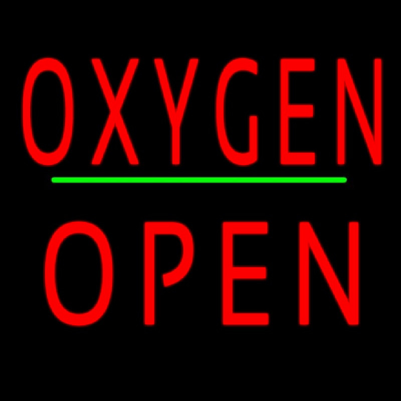 O ygen Block Open Green Line Neonkyltti